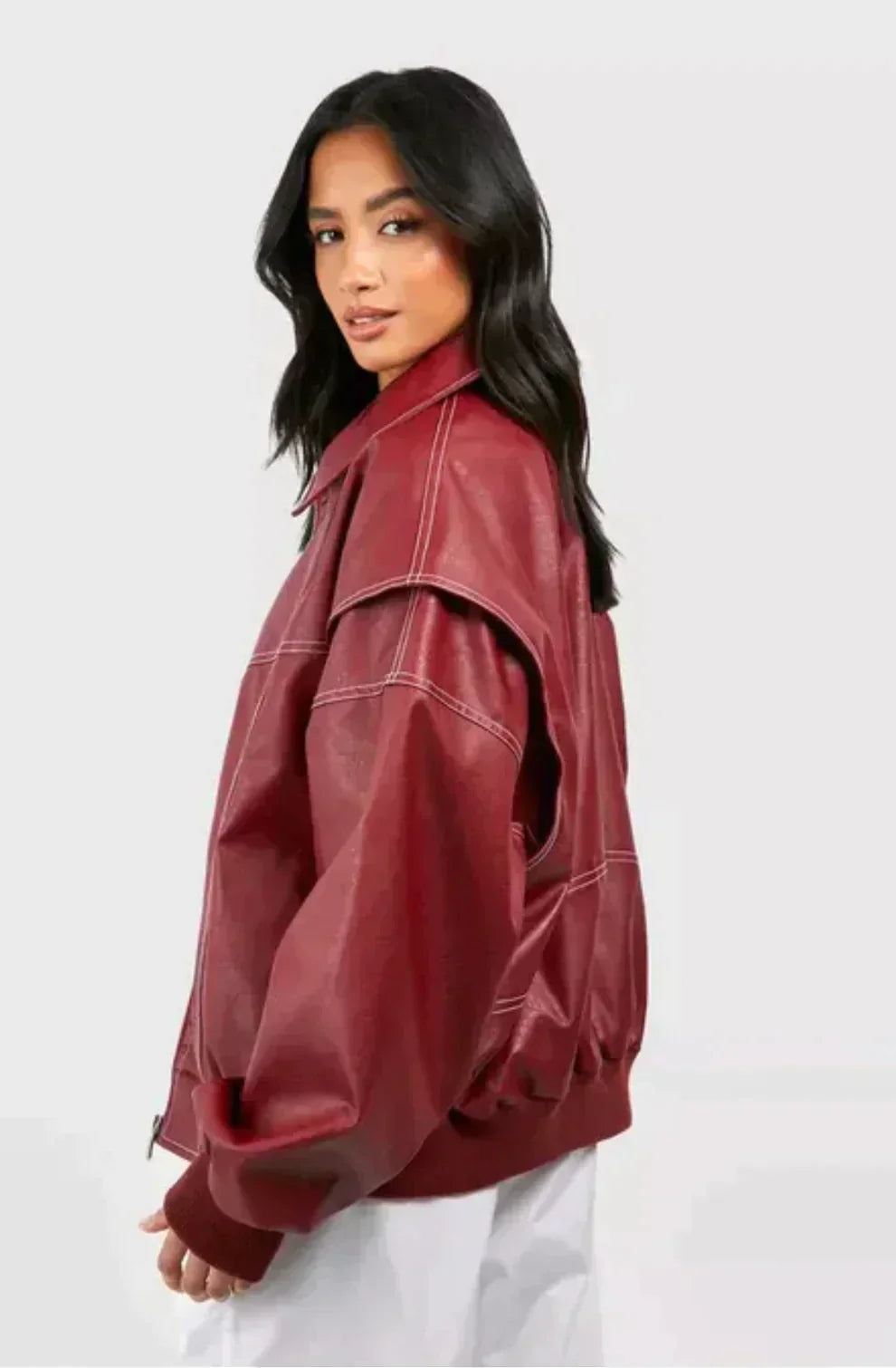 Ivy™ - Stylish Leather Jacket with Handmade Details