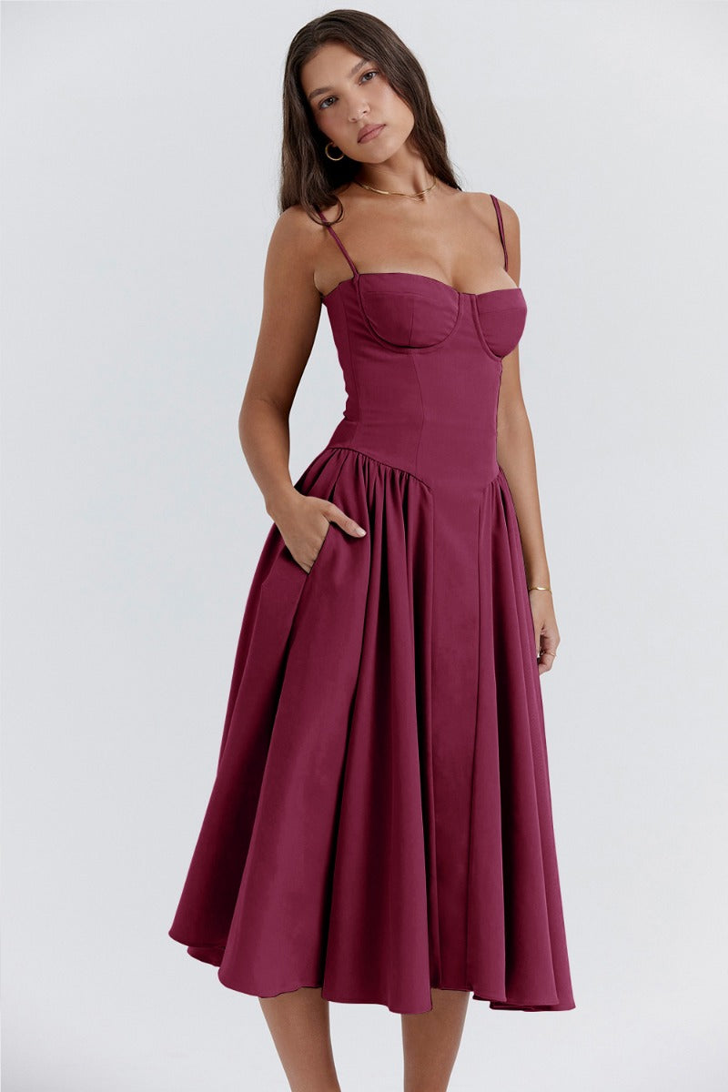 Lucy™ - Elegant Sleeveless Corset Midi Dress