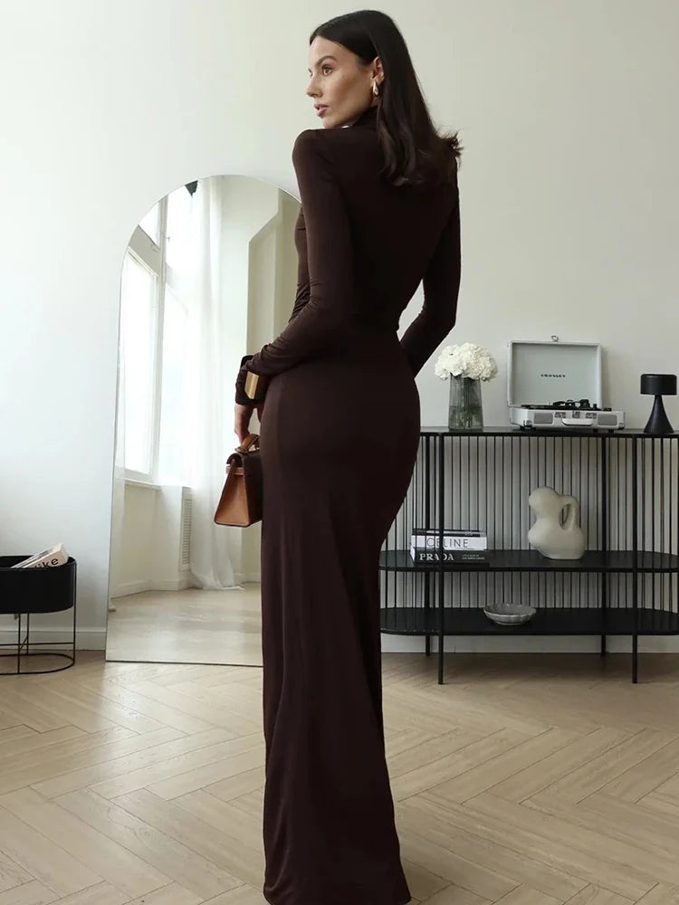 Evelyn™ - Sexy Turtleneck Bodycon Dress with Thigh High Split