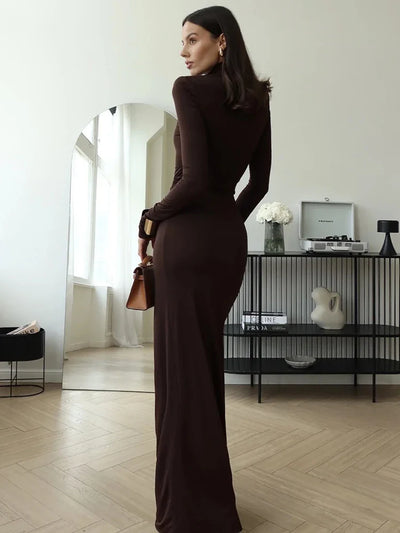 Evelyn™ - Sexy Turtleneck Bodycon Dress with Thigh High Split