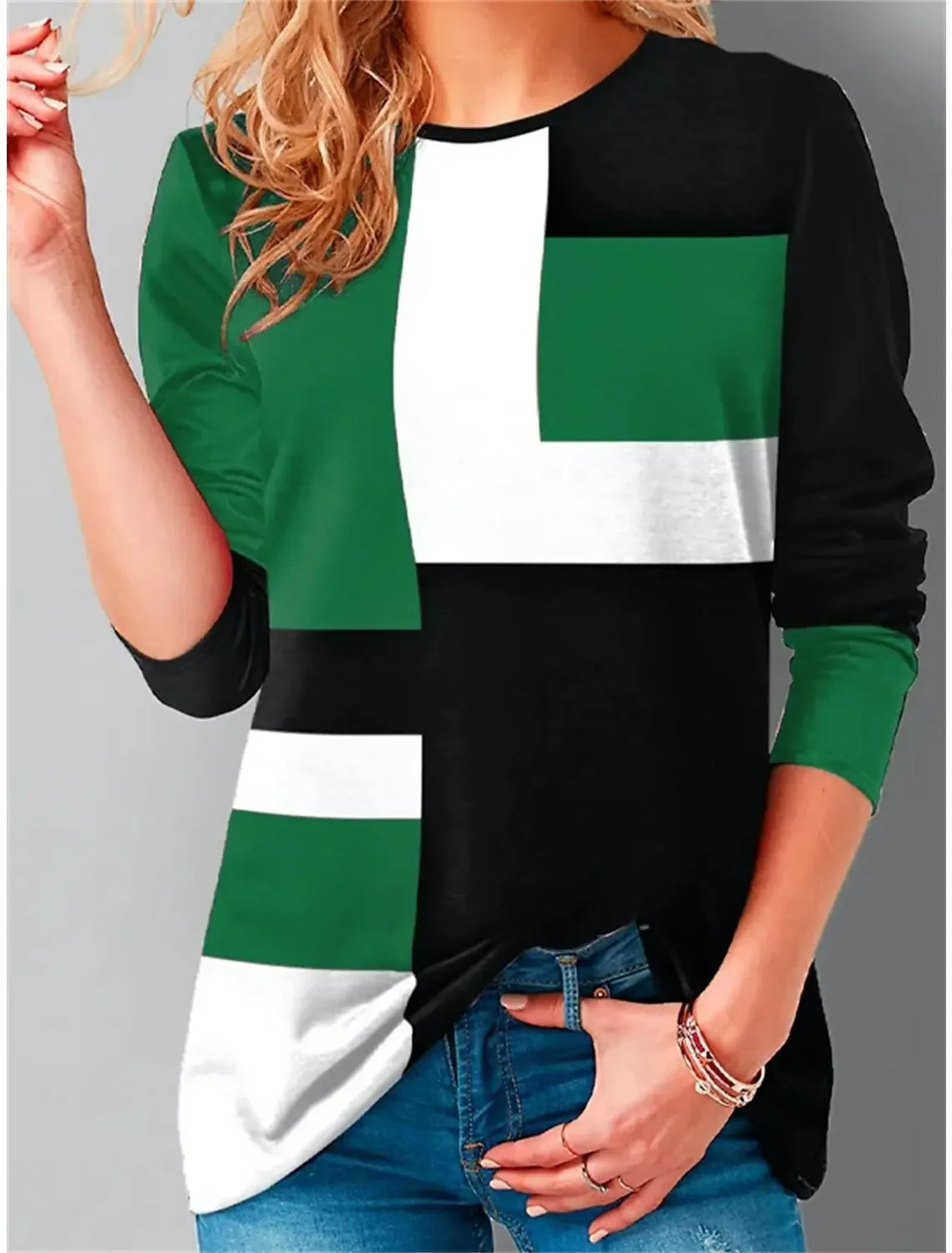 Alice™ - Vintage Comfy Color Block Sweatshirt