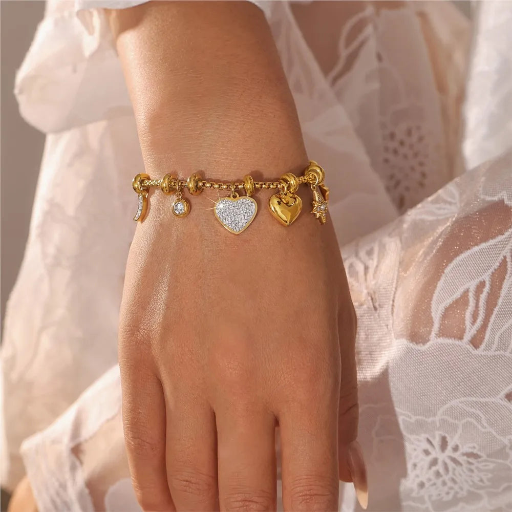 Charlotte™ - Elegant Love Charm Bracelet