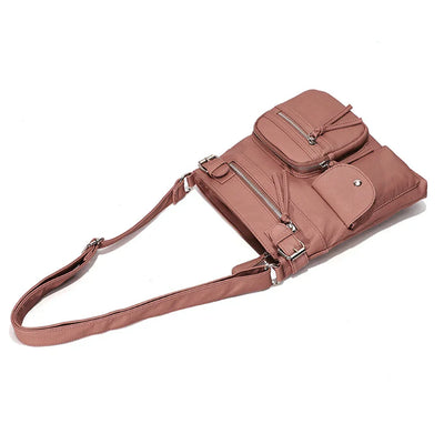 Ariana - Multiple Pockets Soft Leather Crossbody Bag