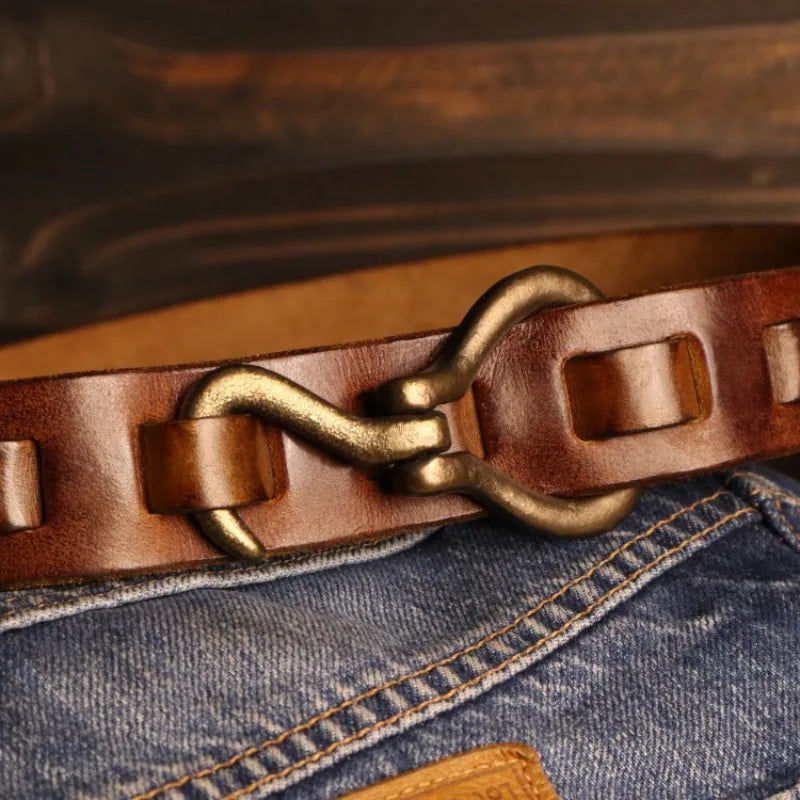 Louis™ - Handcrafted Pure Leather Hook Belt