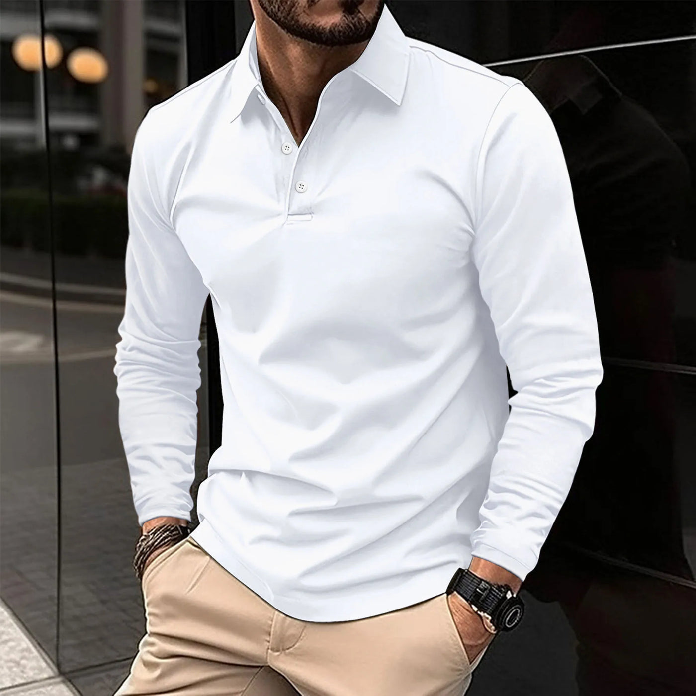 Arthur™ - Casual Comfortable Long-Sleeved Polo T-Shirt