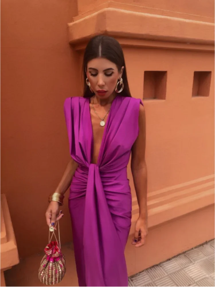 Evelyn™ - Attractive Deep V-Neck Dress