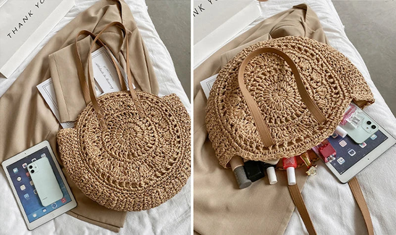 Bonnie™ - Handmade Multifunctional Straw Handbag