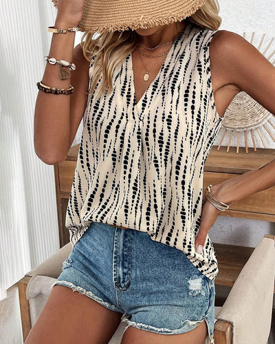 Mila™ - Sleeveless Casual Printed Blouse