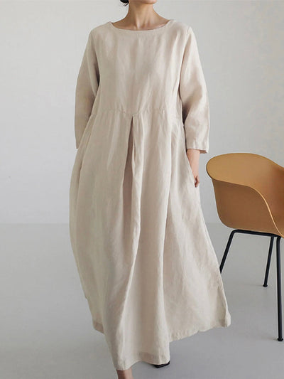 Luna™ - Loose Linen Dresses with Side Pockets