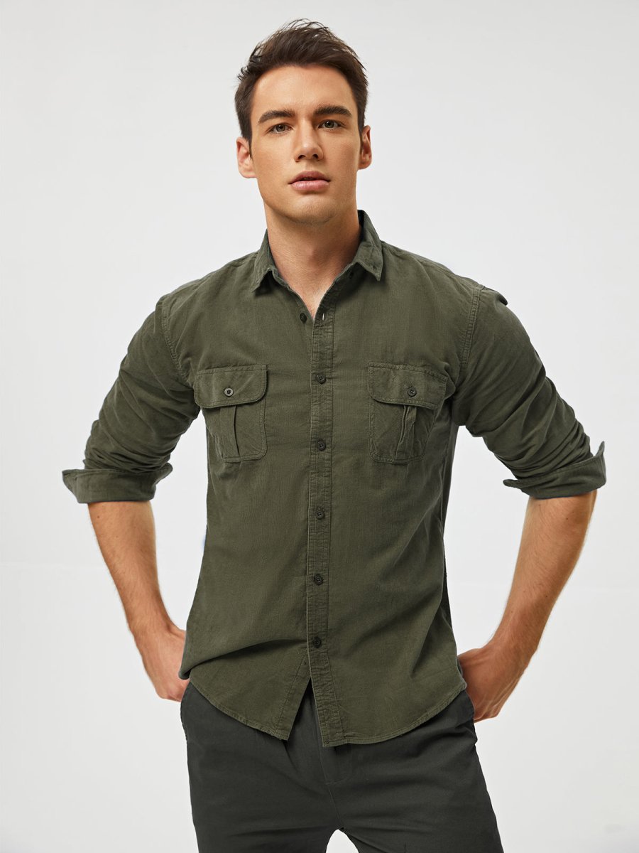 Louis™ - Classic Comfortable Multi-Pocket Corduroy Long Sleeve Shirt