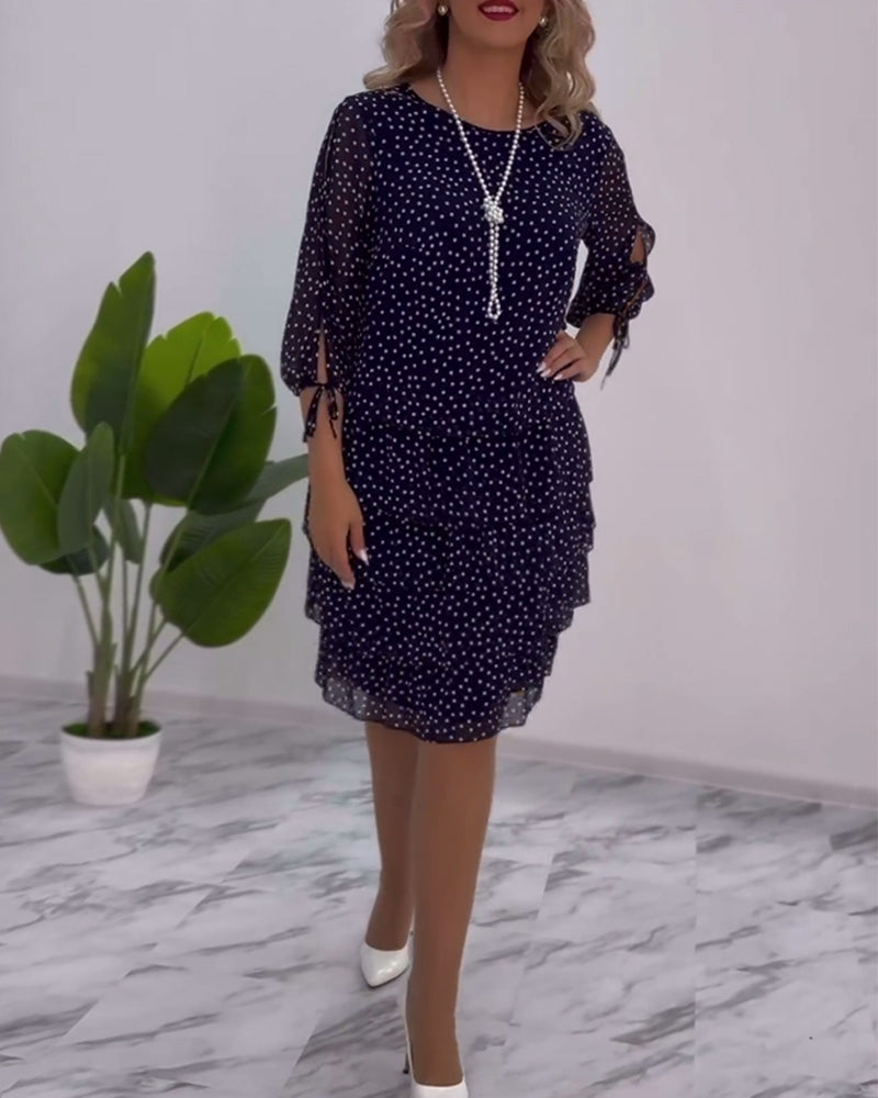 Fleur™ - Elegant Polka Dots Dress