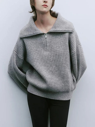 Luna™ - Stylish Loose Zipper Pullover