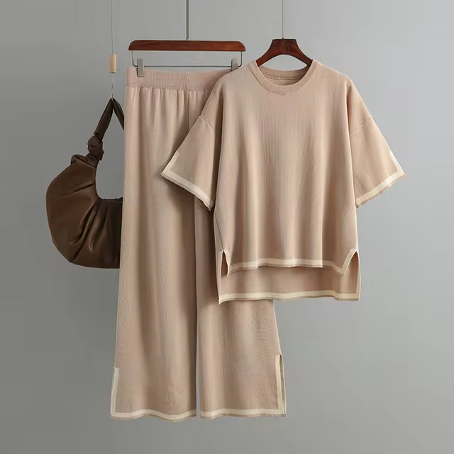 Olivia™ - Elegant Ice Silk Short Sleeve Co-Ord Set