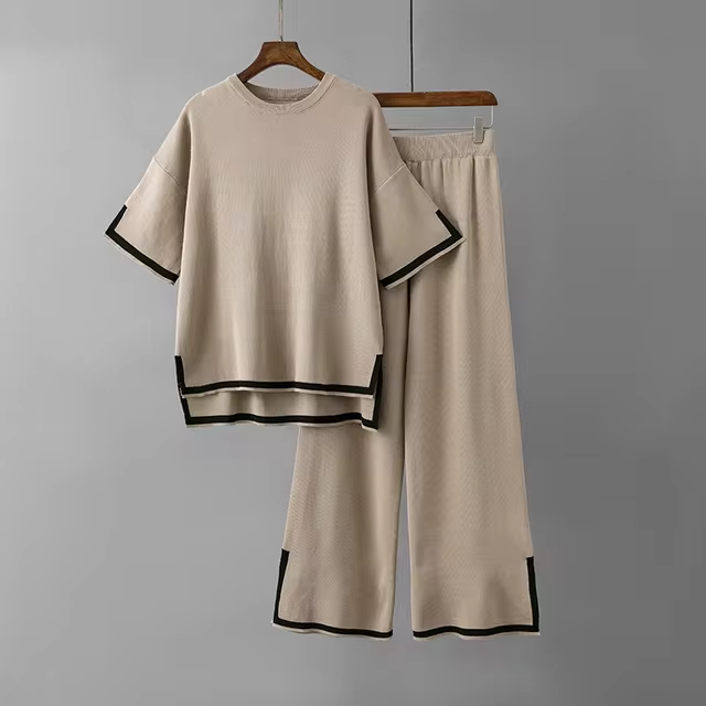 Olivia™ - Elegant Ice Silk Short Sleeve Co-Ord Set