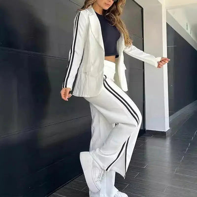 Rosie™ - Casual Blazer and Wide Leg Pant Suit Set