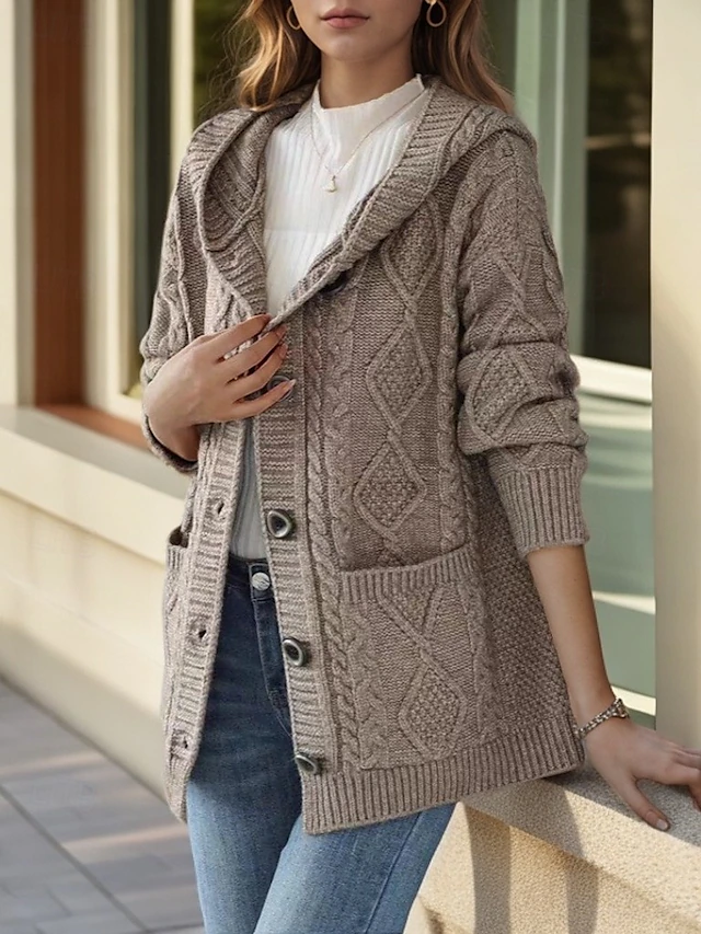 Aurora™ - Elegant Diamond Stitch Cardigan