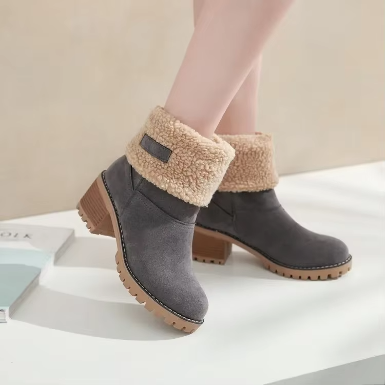 Holly™ - Stylish Fleece Leather Snow Boots