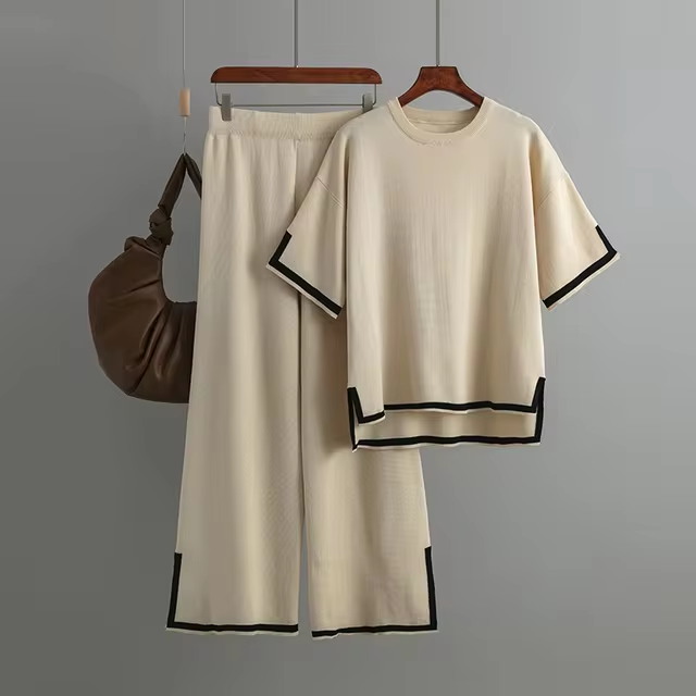 Olivia™ - Elegant Ice Silk Short Sleeve Co-Ord Set