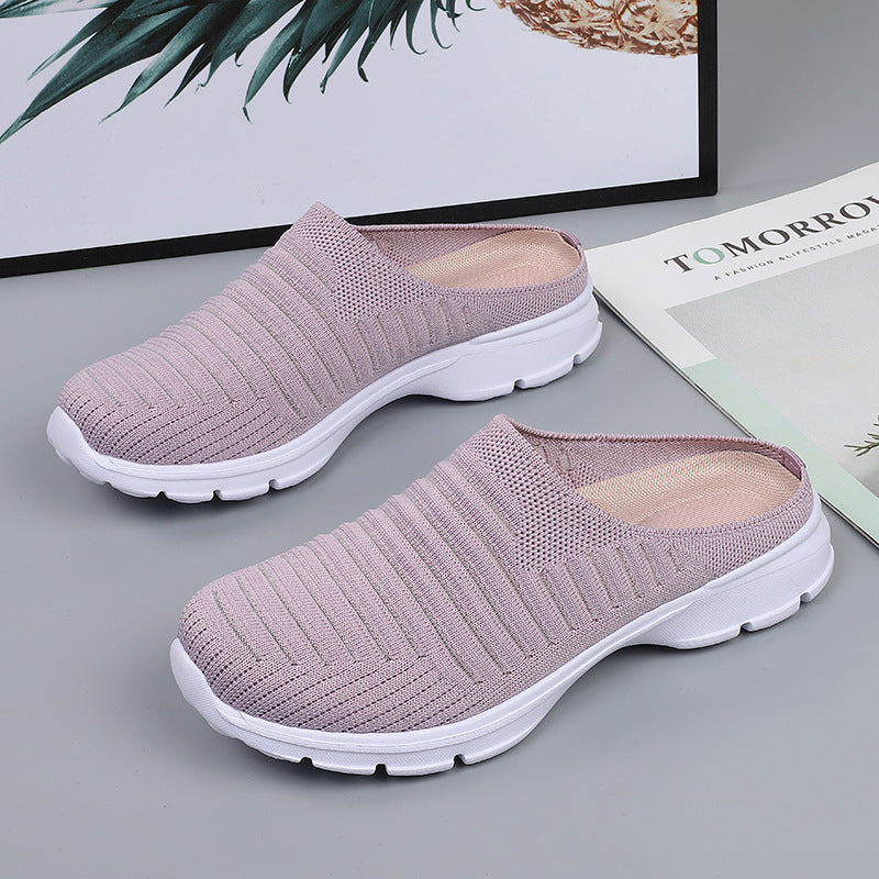 Breathable Comfortable Light Half Slippers For Woman