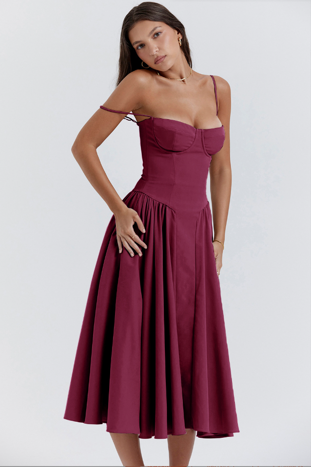 Lucy™ - Elegant Sleeveless Corset Midi Dress