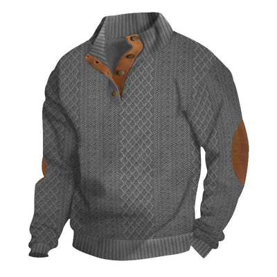 Ralf™ - Comfortable Stand Collar Long Sleeve Jacquard Knitted Pullover Sweatshirt