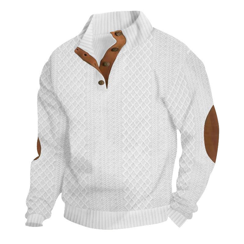 Ralf™ - Comfortable Stand Collar Long Sleeve Jacquard Knitted Pullover Sweatshirt