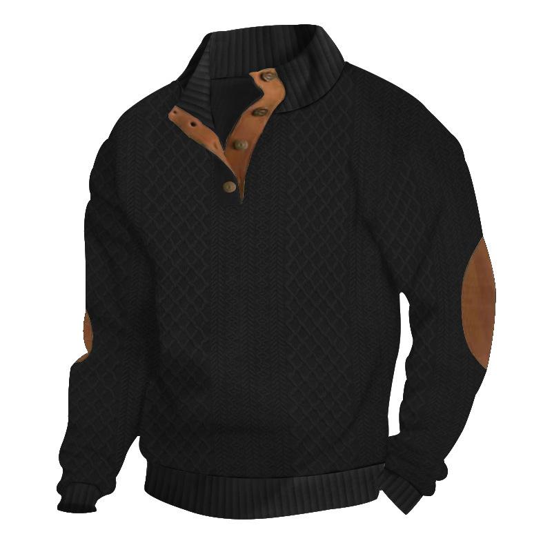 Ralf™ - Comfortable Stand Collar Long Sleeve Jacquard Knitted Pullover Sweatshirt