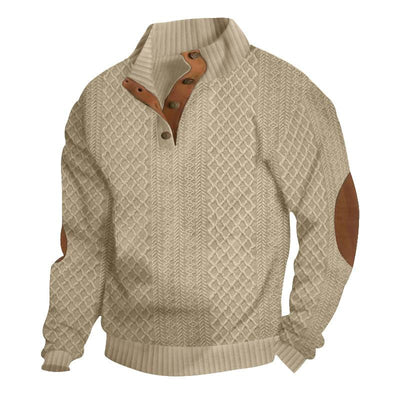 Ralf™ - Comfortable Stand Collar Long Sleeve Jacquard Knitted Pullover Sweatshirt