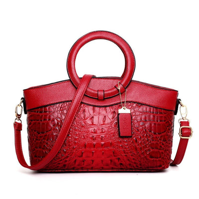 Sophia™ - Stylish Leather Croco Bag With Handmade Details