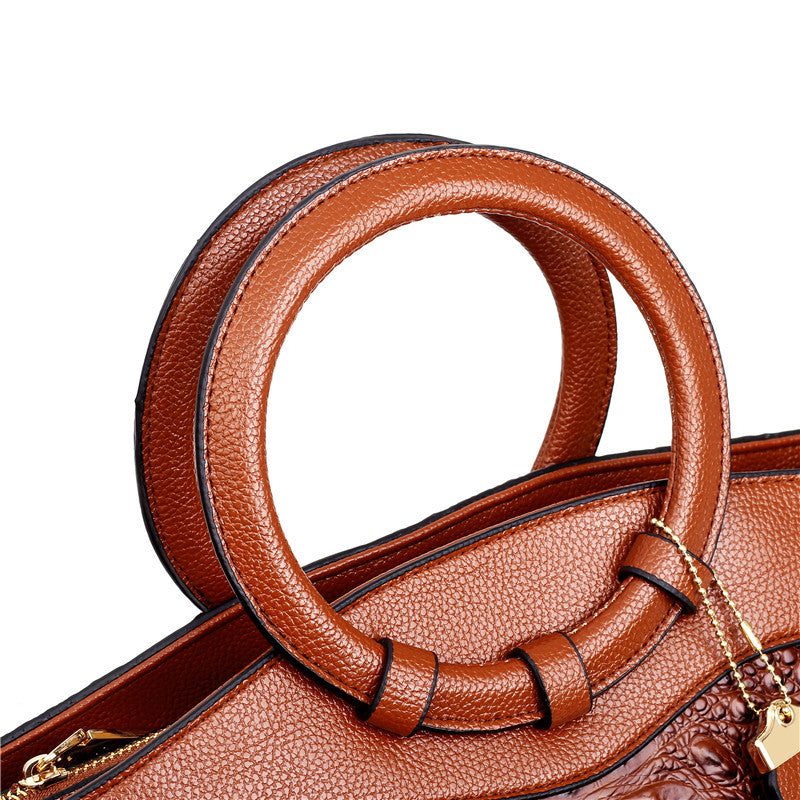 Sophia™ - Stylish Leather Croco Bag With Handmade Details