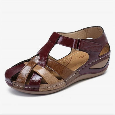 Evie™ - Adjustable Orthopedic Leather Wedge Sandals