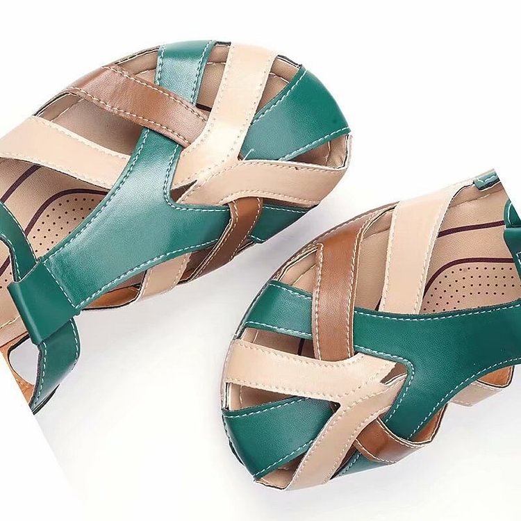 Evie™ - Adjustable Orthopedic Leather Wedge Sandals