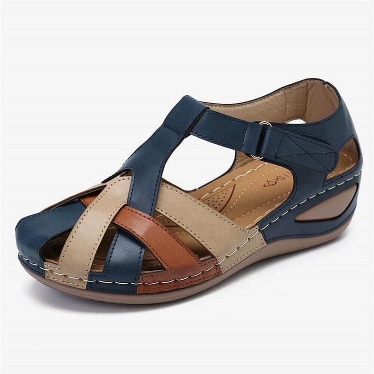 Evie™ - Adjustable Orthopedic Leather Wedge Sandals