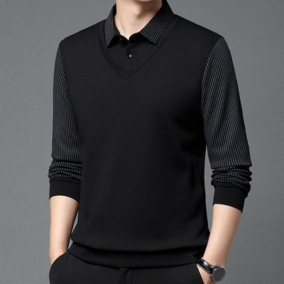 Jack™ - Elegant Striped Collar Two Piece Shirt