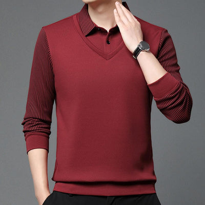 Jack™ - Elegant Striped Collar Two Piece Shirt